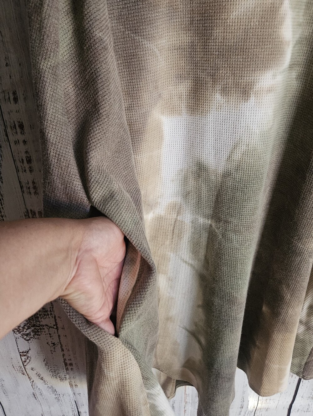 Chris & Carol Olive and Tan Tie-Dye Sleeveless Swing Dress - Picture 5 of 7